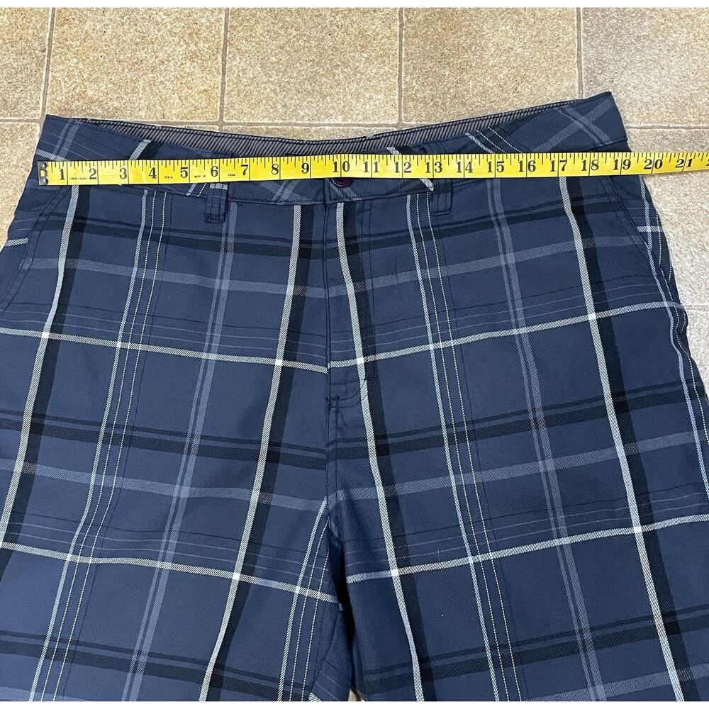 O'Neill Men's Plaid Blue Casual Shorts Size 38 Flat Front Pockets Zip - Picture 3 of 12